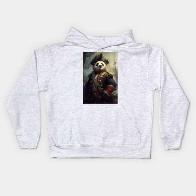 Captain Panda the Sailor Kids Hoodie by JensenArtCo